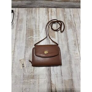 John‎ Weitz Vintage Brown Pebbled Crossbody Wallet Agenda Bag 3559-8800